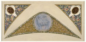 巴黎市政厅节日楼梯草图：公牛，约 1888 - 1898 年（油画，描图纸）