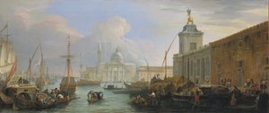 威尼斯的Bacino，与Dogana和Isola di San Giorgio的远景，约1709。
