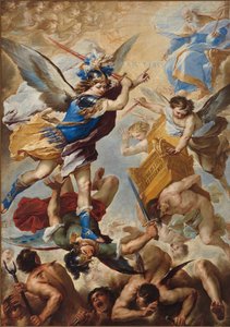 大天使米迦勒击败反叛的天使，1657年。 作者 卢卡·乔丹奴（Luca Giordano）