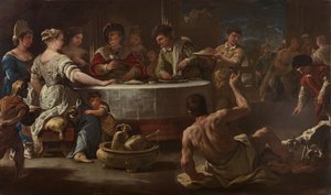 Dives和Lazarus，1680年。 作者 卢卡·乔丹奴（Luca Giordano）