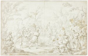 摩西击打岩石 作者 卢卡·乔丹奴（Luca Giordano）