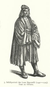 意大利文艺复兴时期艺术家 Luca Signorelli 自画像（版画） 作者 卢卡·西诺雷利（Luca Signorelli）