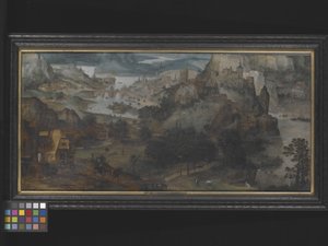 飞往埃及的风景（木板油画） 作者 Lucas (circle of) Gassel