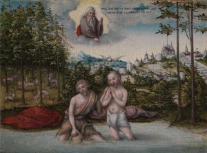 基督的洗礼 作者 Lucas Cranach