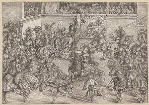 与桑普森和狮子的锦标赛 作者 Lucas Cranach