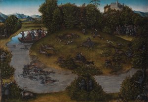 萨克森选帝侯弗雷德里克（1463-1525 年）的猎鹿活动 作者 老卢卡斯·克拉纳赫