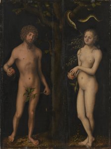 德语：Adam und Eva 亚当和夏娃 作者 卢卡斯·克拉纳赫