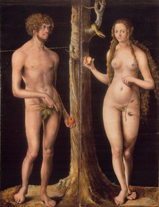 德语：Adam und Eva 亚当和夏娃 作者 卢卡斯·克拉纳赫