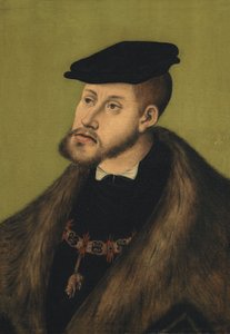德语: Bildnis Kaiser Karls V. 皇帝查理五世肖像 作者 卢卡斯·克拉纳赫