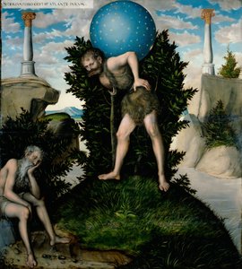 德语：Herkules und Atlas 海格力斯与阿特拉斯 作者 卢卡斯·克拉纳赫