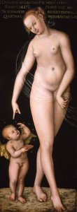 德语：Venus und Amor als Honigdieb 维纳斯与偷蜜的丘比特 作者 卢卡斯·克拉纳赫