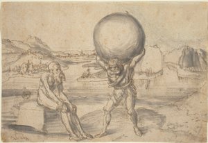赫拉克勒斯缓解全球地图集》（Hercules Relieving Atlas of the Globe）。 作者 卢卡斯·克拉纳赫