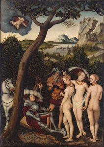 巴黎审判，大约1528年 作者 Lucas Cranach the Elder