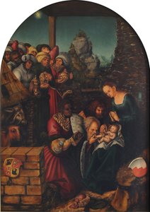 德语：Die Anbetung der Heiligen Drei Könige 《玛吉的崇拜