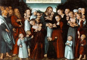 德语：Christus segnet die Kinder 基督保佑儿童 作者 卢卡斯·克拉纳赫（Lucas Cranach）