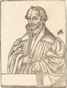 菲利普-梅兰希顿，左半身，站在胸墙后 作者 卢卡斯·克拉纳赫（Lucas Cranach）