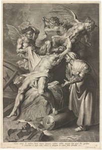 被恶魔折磨、被妻子虐待的约伯 作者 Lucas Emil Vorsterman after Sir Peter Paul Rubens
