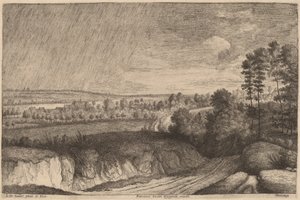 雨中的风景 作者 卢卡斯·埃米尔·沃斯特曼 (Lucas Emil Vosterman)，以 Lodewijk de Vadder 为原型