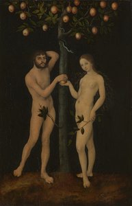 亚当和夏娃 作者 Lucas the Elder Cranach