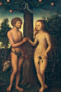 亚当和夏娃》，作者是卢卡斯-克拉纳赫老人（1472-1553）。 作者 老卢卡斯·克拉纳赫
