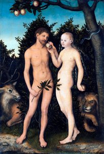 "亚当和夏娃在天堂"，老卢卡斯-克拉纳赫（1472-1553 年）1531 年作品，德国柏林国家博物馆 ©DeAgostini/Leemage