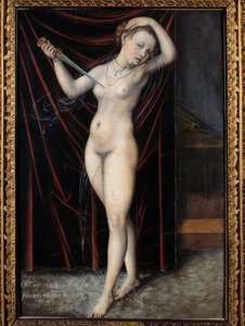 Lucrece giving himself death The suicide of Lucrece, Roman lady of the 6th century BC. Painting by Lucas Cranach (1472-1553) 16th century. Besancon, Museum of Fine Arts