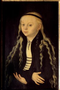 马格达莱娜·路德 (1529-1542) 的女儿马丁·路德的肖像 老卢卡斯·克拉纳赫 (或老卢卡斯·克拉纳赫) 的画作