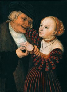 老人和年轻女子》，约1530年（布面油画 作者 老卢卡斯·克拉纳赫