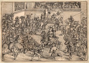 Tournoi - 锦标赛 - Cranach, Lucas, the Elder (1472-1553) - 1509 - 木刻 - 29,8x42,7 - 私人收藏 作者 老卢卡斯·克拉纳赫