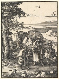 亚伯拉罕（Abraham）去献祭以撒（1517-19）。 作者 卢卡斯·范·莱登
