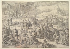 髑髅地，1517年。 作者 卢卡斯·范·莱登