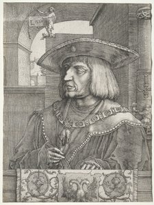 马克西米利安一世皇帝（1520年）。 作者 卢卡斯·范·莱登