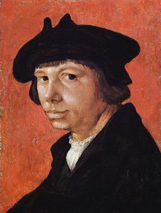 自画像 - Peinture de Lucas van Leyden (1489/94-1533) (Lucas de Leyde, Lucas Huighensz ou Lucas Jacobsz) - 1525-1526 - 木板油画 - 28,9x21,4 厘米 - 赫尔佐格-安东-乌尔里希博物馆，不伦瑞克 作者 卢卡斯·范·莱登