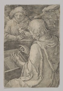 圣马修（The Matthew），出自《四福音传教士》系列（1518）。 作者 卢卡斯·范·莱登