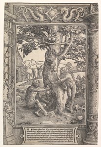 堕落的人，约。 1517。 作者 卢卡斯·范·莱登
