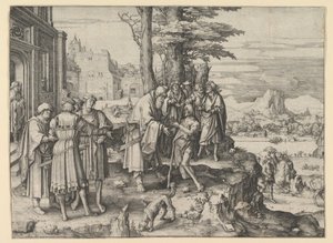 败家子的归来，ca。 1510。 作者 卢卡斯·范·莱登