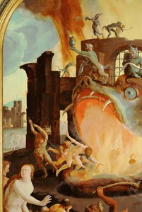 地狱之口吞噬着被诅咒者（木板油画） 作者 卢卡斯·范·莱登