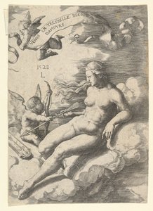 金星和丘比特，1528年。 作者 卢卡斯·范·莱登