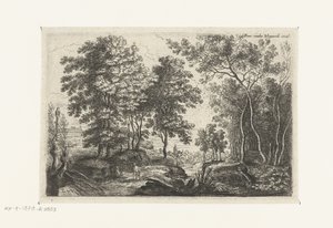 溪流穿过森林的风景
六幅风景画（系列名称） 作者 弗兰斯·范登·维恩加德