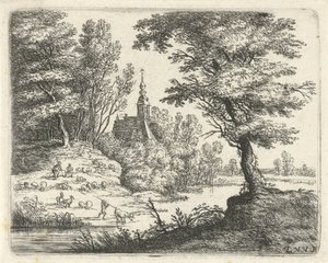 河边牧羊人和牛群的风景
小风景（系列名称）