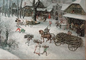 冬天（二月），细节（布面油画）