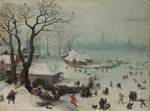 安特卫普附近的冬季降雪景观