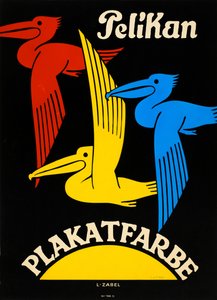 鹈鹕海报颜色，1920-1925年。