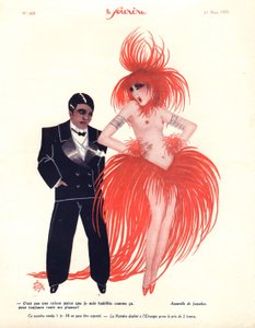 插图来自《Le Sourire》，1929 年 3 月（彩色平版印刷） 作者 吕西安·雅克勒克斯