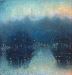 君士坦丁堡（海港之夜）（纸上粉彩画）