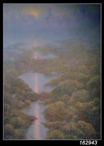 我的母亲，傍晚的伊斯之景（纸上粉彩画）