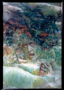 1897年的《狂潮》（粉彩和炭笔画）