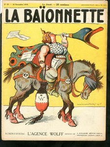 La Baionnette》的封面，色彩斑斓的讽刺诗 作者 露西安·梅蒂（Lucien Metivet）