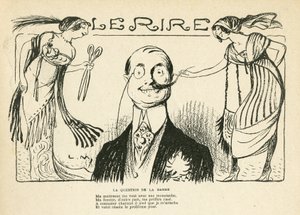 Illustration in Le Rire, 23/03/12 -the question of the beard (engraving) 作者 露西安·梅蒂（Lucien Metivet）