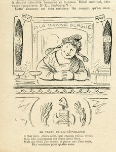 Illustration in Le Rire, 25/09/09 - the tobacco of the Republique (engraving) 作者 露西安·梅蒂（Lucien Metivet）